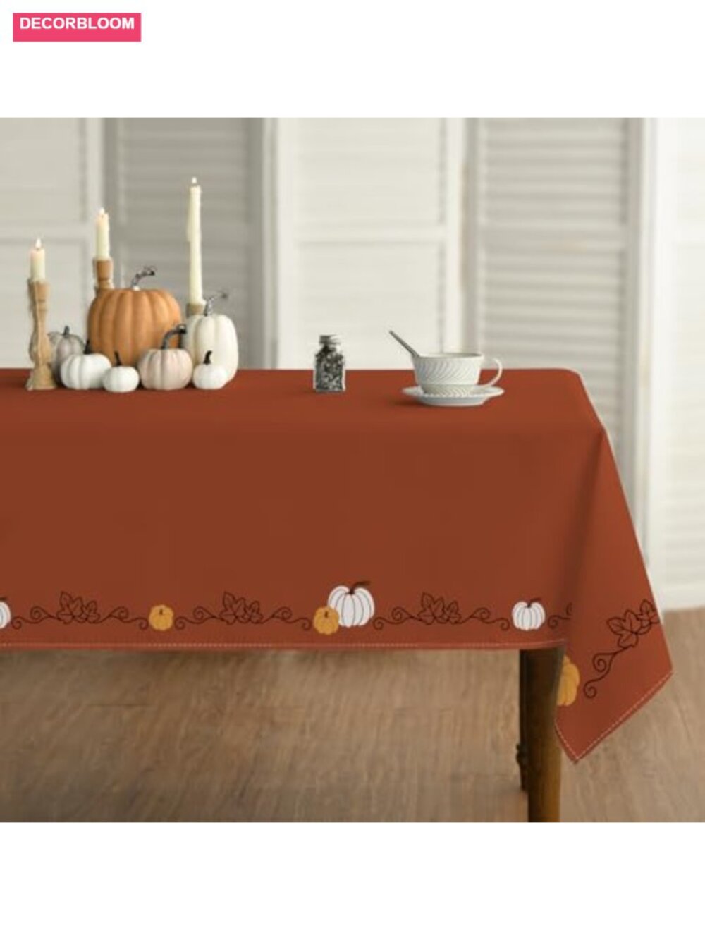 Fall Pumpkin Rectangular Tablecloth 52x70 Polyester